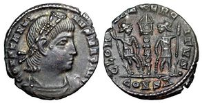 Constantine I
                    GLORIA EXERCITVS Constantinople 149