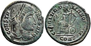 Constantine I
                    GLORIA ROMANORVM Constantinople unofficial issue