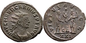 Carinus VIRTVS
                  AVGG Antioch 325