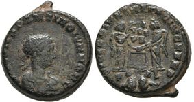 Constantine II two flans
                    stuck together