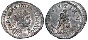 Maximianus VIRTVTI AVGG Lugdunum Bastien
                        232