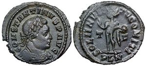 Constantine I
                  SOLI INVICTO COMITI London 15 1873 Little Orme's Head
                  Hoard