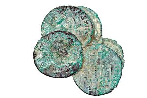 concretion of
                    coins from the Epfig Hoard