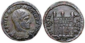 Constantine I VIRTVS
                      AVGG campgate Rome 167