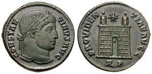 Constantine I
                      PROVIDENTIAE AVGG campgate Rome 264