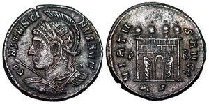 Constantine I VIRTVS AVGG campgate after Rome
                      190