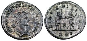Diocletian FIDES MILITVM Siscia 266
