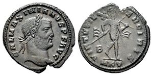 Galerius VIRTVTI EXERCIRIS [sic] cf. RIC VI
                        Cyzicus 47