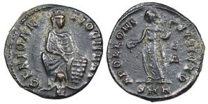 APOLLONI
                      SANCTO from Antioch Anonymous pagan civic coinage
                      under Maximinus II