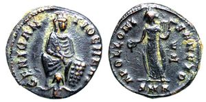 APOLLONI SANCTO from Antioch Anonymous pagan
                      civic coinage under Maximinus II