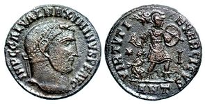 Maximinus
                      II VIRTVTI EXERCITVS Antioch 169b