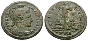 Constantine I VIRTVS EXERCIT Trier 279