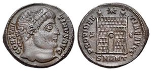 Constantine I PROVIDENTIAE AVGG camp gate
                      from Antioch 81