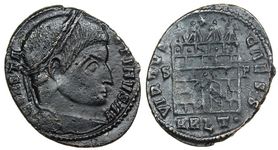 Constantine I VIRTVS CAESS unofficial
                      campgate Carleton St Peter Hoard