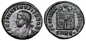 Constantine II PROVIDENTIAE AVGG campgate
                        from Cyzicus mule