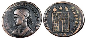 Constantine II campgate Trier 454