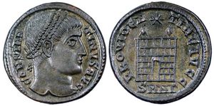 Constantine I PROVIDENTIAE AVGG camp gate
                      from Nicomedia 153