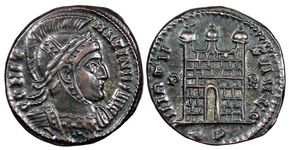 Constantine I VIRTVS AVGG campgate Rome
                        166
