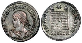 Constantius II PROVIDENTIAE AVGG camp gate
                      from Antioch 74