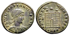 Constantius II PROVIDENTIAE CAESS campgate
                      Constantinople 40