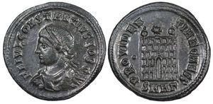 Constantius II PROVIDENTIAE CAESS campgate
                      Heraclea 97