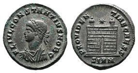 Constantius II PROVIDENTIAE CAESS camp gate
                      Sirmium 53