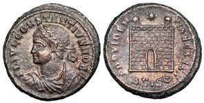 Constantius II PROVIDENTIAE CAESS camp gate
                      Siscia 217
